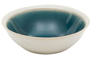 Modro-b&iacute;l&aacute; keramick&aacute; miska Kave Home Sanet 15