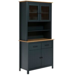 Modro&scaron;ed&aacute; borovicov&aacute; vitr&iacute;na Marckeric Miranda 180 x 90 cm