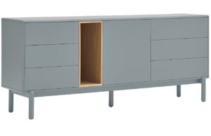 Modro&scaron;ed&aacute; lakovan&aacute; komoda Teulat Corvo 180 x 40 cm