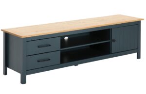 Modro&scaron;ed&yacute; borovicov&yacute; TV stolek Marckeric Miranda 158 x 40 cm