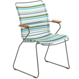 Modrozelen&aacute; plastov&aacute; zahradn&iacute; židle HOUE Click II. s područkami