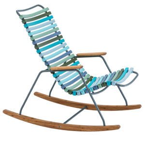 Modrozelen&eacute; plastov&eacute; dětsk&eacute; houpac&iacute; zahradn&iacute; křeslo HOUE Click