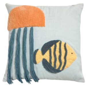 Modr&yacute; dětsk&yacute; povlak na pol&scaron;t&aacute;ř Kave Home Cordelia 45 x 45 cm