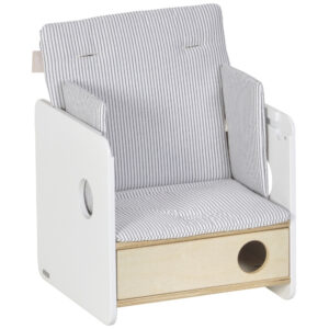 Modr&yacute; pruhovan&yacute; bavlněn&yacute; podsed&aacute;k na dětskou židli Kave Home Nuun