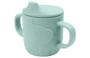 Modr&yacute; silikonov&yacute; hrneček s p&iacute;tkem Done by Deer Peekaboo Elphee