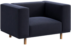 N&aacute;mořnicky modr&eacute; sametov&eacute; křeslo Ame Yens Kukumo