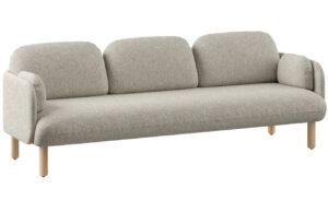 Narbutas B&eacute;žovo-b&iacute;l&aacute; boucl&eacute; trojm&iacute;stn&aacute; pohovka MYAMI 225 cm