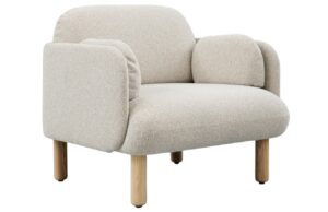 Narbutas B&eacute;žovo-b&iacute;l&eacute; boucl&eacute; křeslo MYAMI