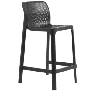Nardi Antracitově &scaron;ed&aacute; plastov&aacute; zahradn&iacute; barov&aacute; židle Net 65 cm
