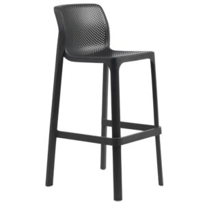 Nardi Antracitově &scaron;ed&aacute; plastov&aacute; zahradn&iacute; barov&aacute; židle Net 76 cm