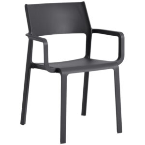 Nardi Antracitově &scaron;ed&aacute; plastov&aacute; zahradn&iacute; židle Trill&nbsp;s područkami