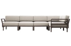 Nardi B&eacute;žov&aacute; zahradn&iacute; rohov&aacute; pohovka Maximo s hnědou podnož&iacute; 345 cm