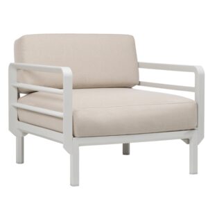 Nardi B&eacute;žov&eacute; zahradn&iacute; křeslo Maximo Poltrona s b&iacute;lou podnož&iacute;