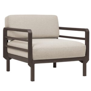 Nardi B&eacute;žov&eacute; zahradn&iacute; křeslo Maximo Poltrona s hnědou podnož&iacute;