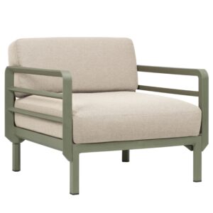 Nardi B&eacute;žov&eacute; zahradn&iacute; křeslo Maximo Poltrona se zelenou podnož&iacute;