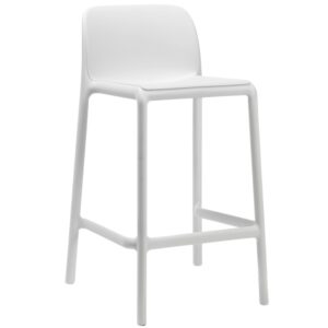 Nardi B&iacute;l&aacute; plastov&aacute; barov&aacute; židle Faro Mini 65 cm