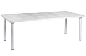 Nardi B&iacute;l&yacute; plastov&yacute; rozkl&aacute;dac&iacute; zahradn&iacute; stůl Libeccio 160/220 x 100 cm