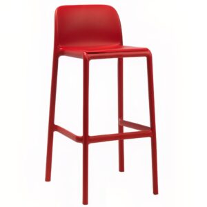 Nardi Červen&aacute; plastov&aacute; barov&aacute; židle Faro 76 cm