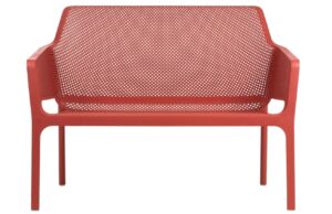 Nardi Červen&aacute; plastov&aacute; zahradn&iacute; lavice Net 116 cm
