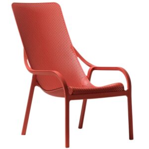Nardi Červen&eacute; plastov&eacute; zahradn&iacute; lounge křeslo Net