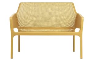 Nardi Hořčicově žlut&aacute; plastov&aacute; zahradn&iacute; lavice Net 116 cm