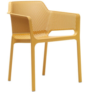 Nardi Hořčicově žlut&eacute; plastov&eacute; zahradn&iacute; křeslo Net