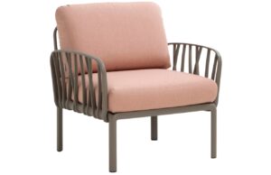 Nardi Růžov&eacute; l&aacute;tkov&eacute; zahradn&iacute; křeslo Komodo s hnědo&scaron;edou podnož&iacute;