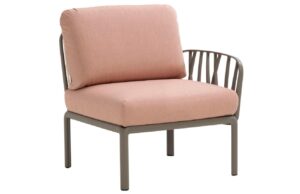 Nardi Růžov&yacute; l&aacute;tkov&yacute; zahradn&iacute; koncov&yacute; modul Komodo s hnědo&scaron;edou podnož&iacute;