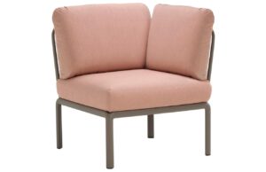 Nardi Růžov&yacute; l&aacute;tkov&yacute; zahradn&iacute; rohov&yacute; modul Komodo s hnědo&scaron;edou podnož&iacute;