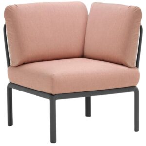 Nardi Růžov&yacute; l&aacute;tkov&yacute; zahradn&iacute; rohov&yacute; modul Komodo s tmavě &scaron;edou podnož&iacute;