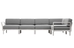 Nardi &Scaron;ed&aacute; zahradn&iacute; rohov&aacute; pohovka Maximo s b&iacute;lou podnož&iacute; 345 cm