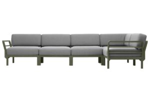 Nardi &Scaron;ed&aacute; zahradn&iacute; rohov&aacute; pohovka Maximo se zelenou podnož&iacute; 345 cm