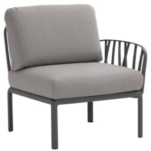 Nardi &Scaron;ed&yacute; l&aacute;tkov&yacute; zahradn&iacute; koncov&yacute; modul Komodo s tmavě &scaron;edou podnož&iacute;