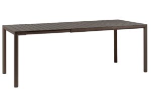 Nardi Tmavě hněd&yacute; plastov&yacute; rozkl&aacute;dac&iacute; zahradn&iacute; stůl Tevere 147/211 x 90 cm