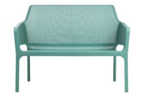 Nardi Tyrkysově modr&aacute; plastov&aacute; zahradn&iacute; lavice Net 116 cm