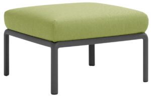 Nardi Zelen&aacute; l&aacute;tkov&aacute; zahradn&iacute; podnožka Komodo s tmavě &scaron;edou podnož&iacute; 72 x 72 cm