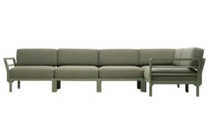 Nardi Zelen&aacute; zahradn&iacute; rohov&aacute; pohovka Maximo se zelenou podnož&iacute; 345 cm