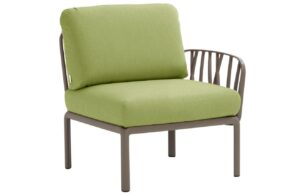 Nardi Zelen&yacute; l&aacute;tkov&yacute; zahradn&iacute; koncov&yacute; modul Komodo s hnědo&scaron;edou podnož&iacute;