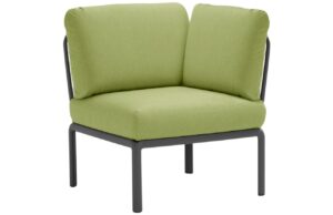 Nardi Zelen&yacute; l&aacute;tkov&yacute; zahradn&iacute; rohov&yacute; modul Komodo s tmavě &scaron;edou podnož&iacute;