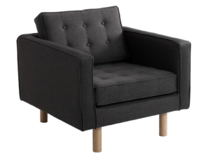 Nordic Design Antracitově &scaron;ed&eacute; l&aacute;tkov&eacute; křeslo Emmet