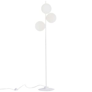 Nordic Design B&iacute;l&aacute; skleněn&aacute; stojac&iacute; lampa Bubbly 155 cm
