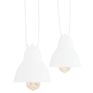 Nordic Design B&iacute;l&eacute; kovov&eacute; z&aacute;věsn&eacute; světlo Cobain II. 18 cm