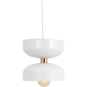 Nordic Design B&iacute;l&eacute; kovov&eacute; z&aacute;věsn&eacute; světlo Femme L