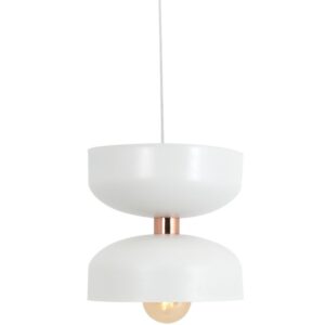 Nordic Design B&iacute;l&eacute; kovov&eacute; z&aacute;věsn&eacute; světlo Femme S