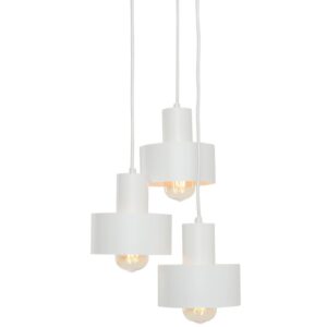 Nordic Design B&iacute;l&eacute; kovov&eacute; z&aacute;věsn&eacute; světlo Mayen 3