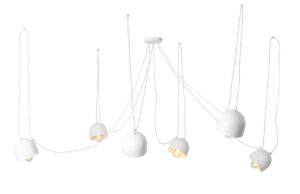 Nordic Design B&iacute;l&eacute; kovov&eacute; z&aacute;věsn&eacute; světlo Pop 6