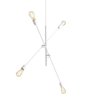 Nordic Design B&iacute;l&eacute; kovov&eacute; z&aacute;věsn&eacute; světlo Staple 4