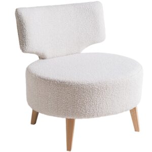 Nordic Design B&iacute;l&eacute; l&aacute;tkov&eacute; boucl&eacute; křeslo Full