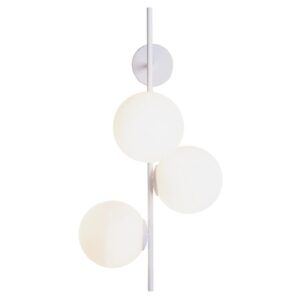 Nordic Design B&iacute;l&eacute; skleněn&eacute; n&aacute;stěnn&eacute; světlo Bubbly 75 cm