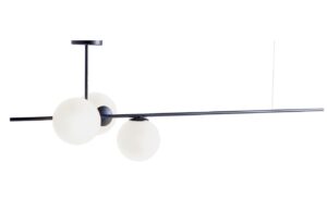 Nordic Design B&iacute;lo čern&eacute; skleněn&eacute; z&aacute;věsn&eacute; světlo Bubbly 150 cm